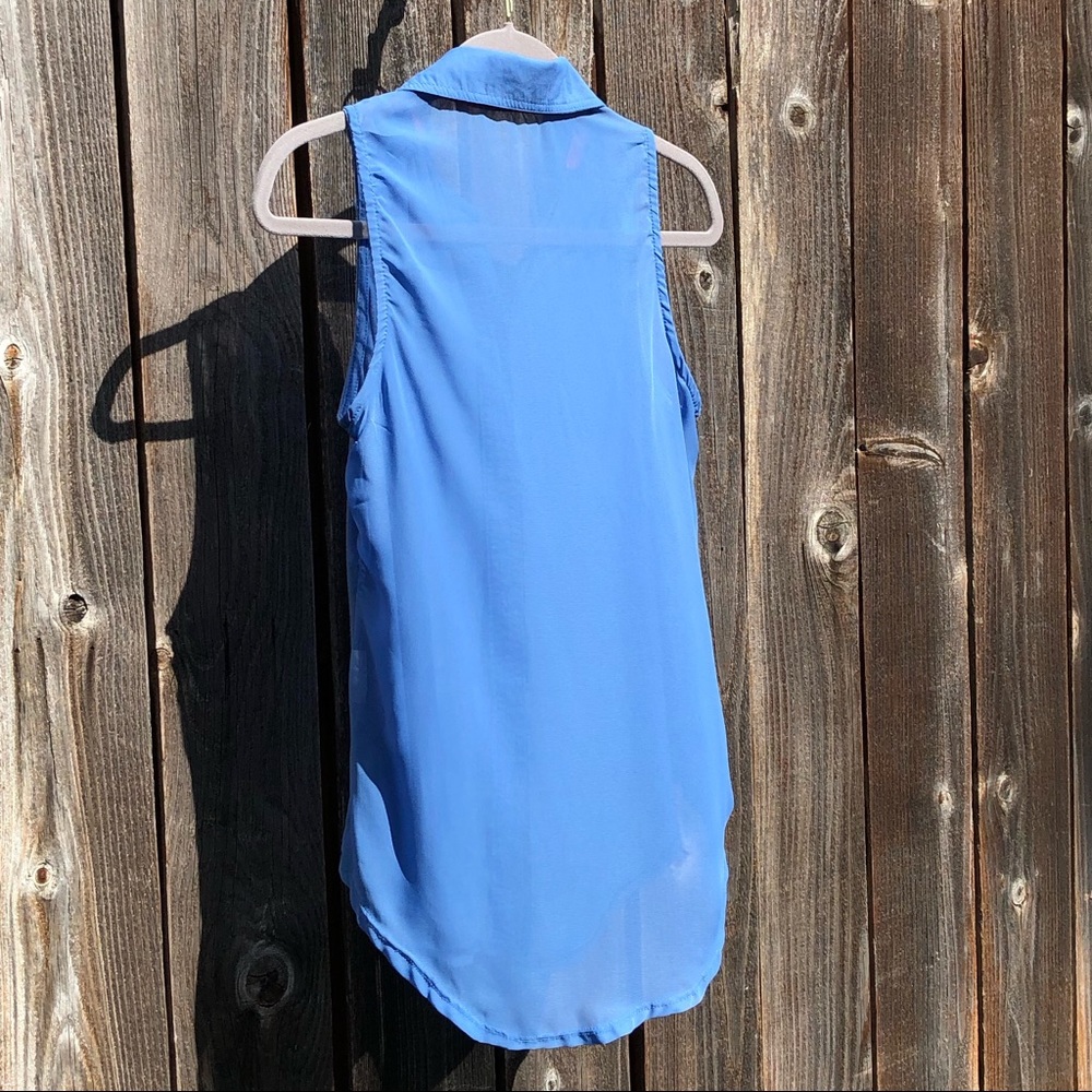 Rewind sleeveless button up blue top size small - Picture 12 of 15